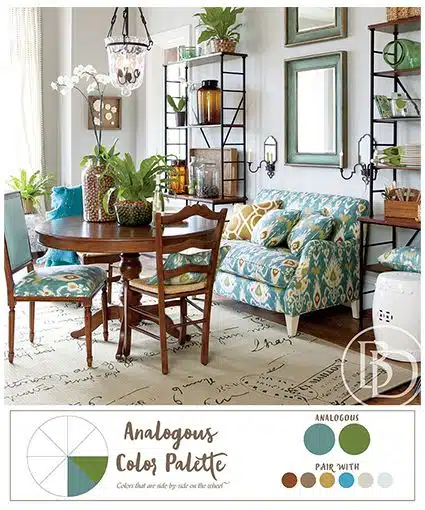 الألوان المماثلة - كيفية إستخدام عجلة الألوان لتنسيق الديكور الداخلي