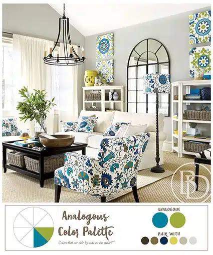 الألوان المماثلة - كيفية إستخدام عجلة الألوان لتنسيق الديكور الداخلي